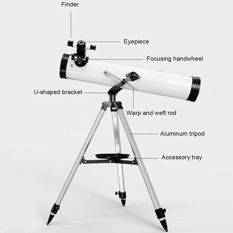 Imagem -04 - Telescópio Monocular Astronômico Profissional Grande Abertura Observação de Pássaros 114 mm 35x875x F70076