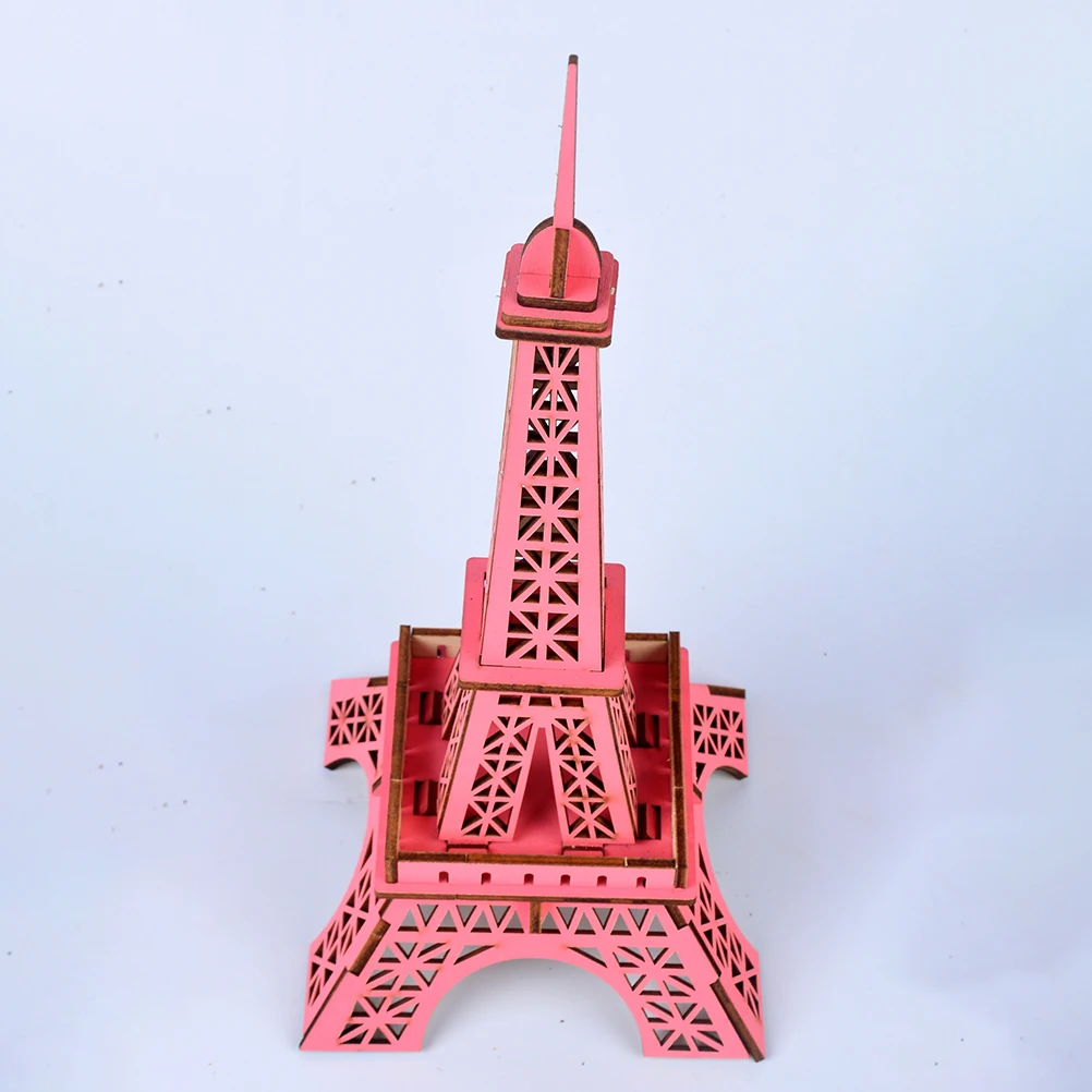 

3D Wooden Eiffel Tower Buildings Jigsaw Toy Kids Assembly DIY Kids 3D Office Living Room Educational