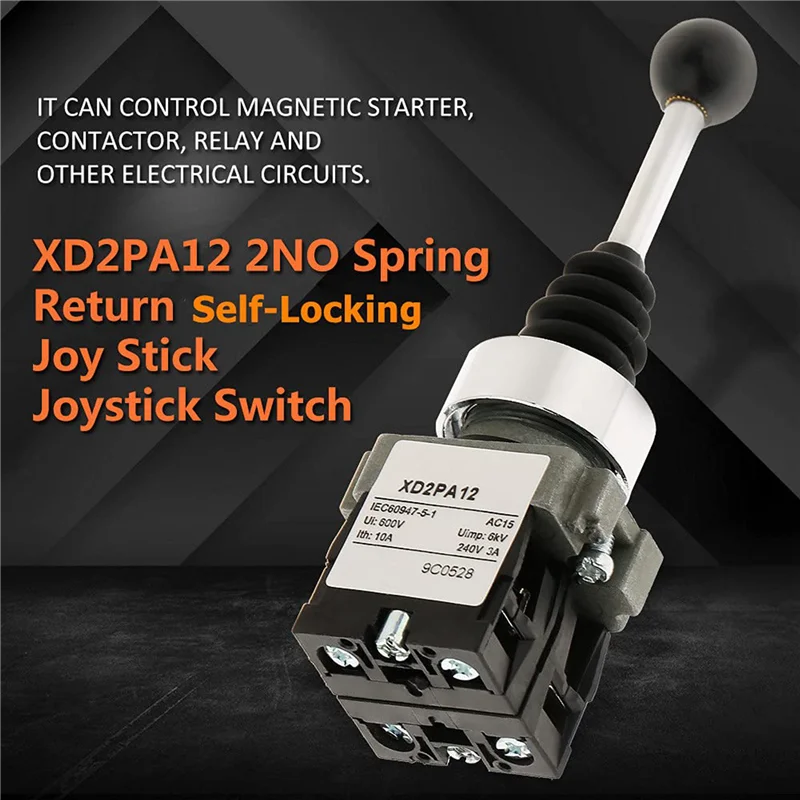 

A88Z 5X Joystick Switch XD2PA12 AC3000V Cross Switch Double Self-Locking Switch 2 Single Lever Switches