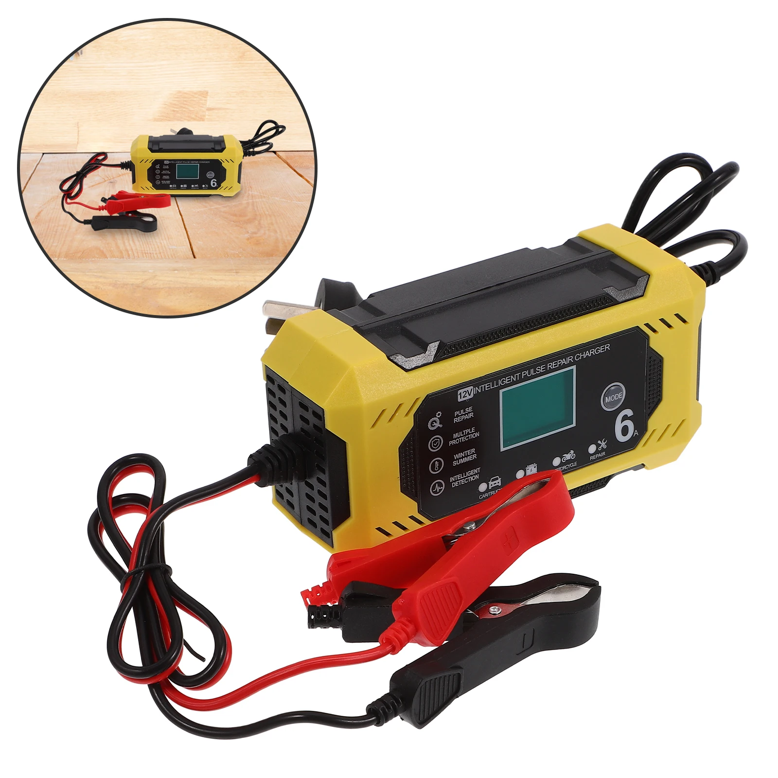 12V6A Car Trickle Motorcycle 12V Digital Display Protection Temperature Detection