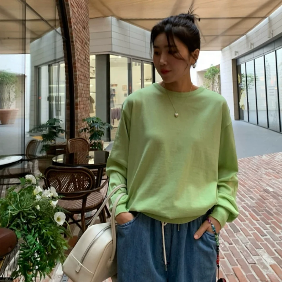 Setelan Dua Potong Wanita Sweater Rajut Lebar dan Celana Jeans Kasual Gaya Korea Koleksi Musim Gugur