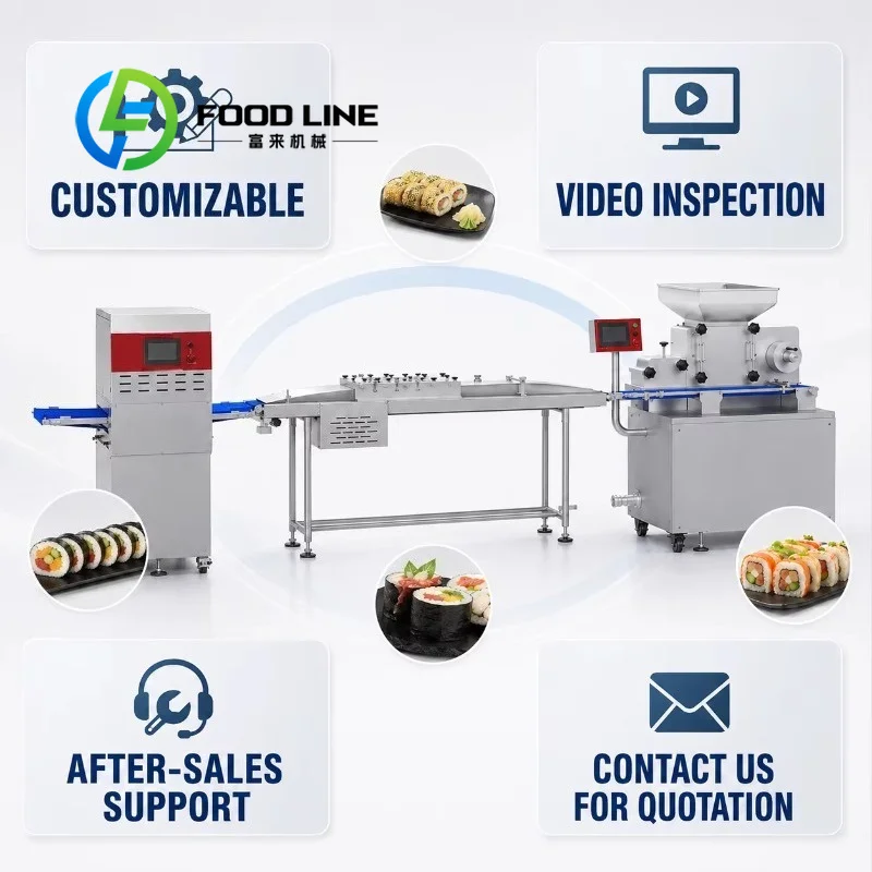 Sushi Production Line Adjustable Speed Matches Commercial Sushi Making Production Line To Switch Small And Large Batch