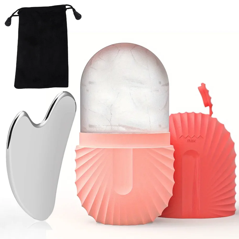 

2 шт./компл. ледяной валик для лица из нержавеющей стали, набор инструментов Гуа Ша для ухода за кожей, набор для красоты, массажный ролик для лица, лифтинг-контутерный инструмент, многоразовый