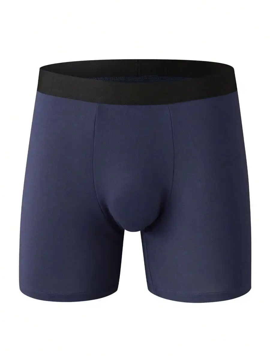 Mens Solid Color Boxer Briefs Trunk Underwear Comfort Fit