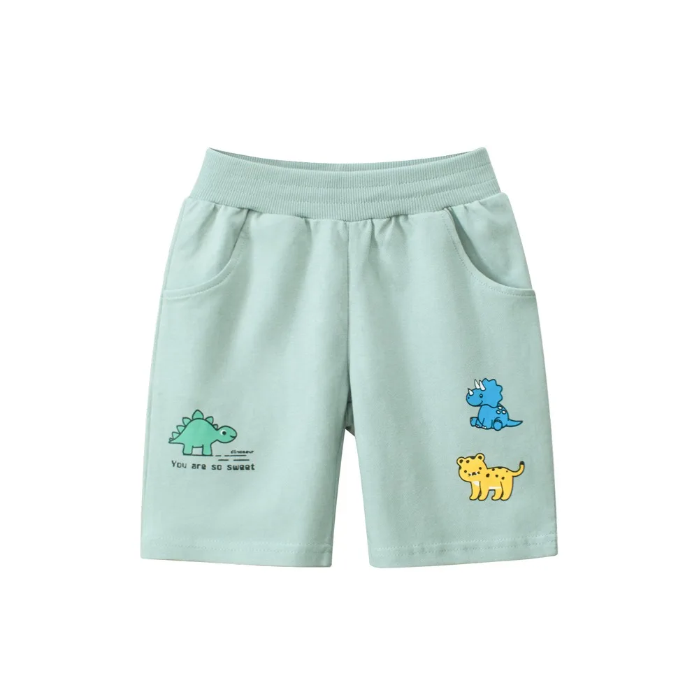 

2025 New Dinosaur Cartoon Shorts Children Boys Cute Pants 100% Cotton Sport Pants for 1 2 3 4 5 6 7 8 9 Years Baby Boys Girls