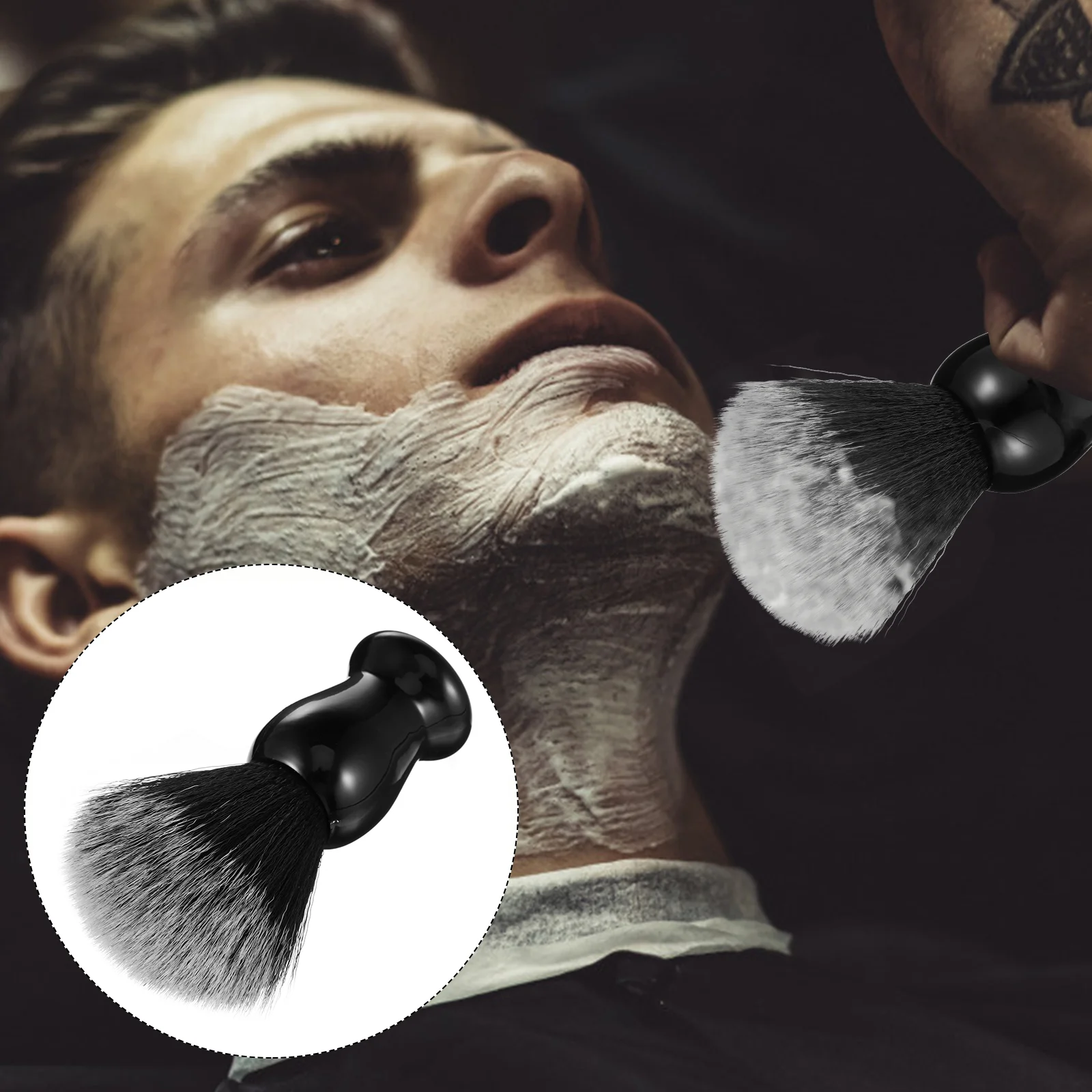 Mousse barbe nettoyage cheveux ciseaux poils pratique porte-éponge vide