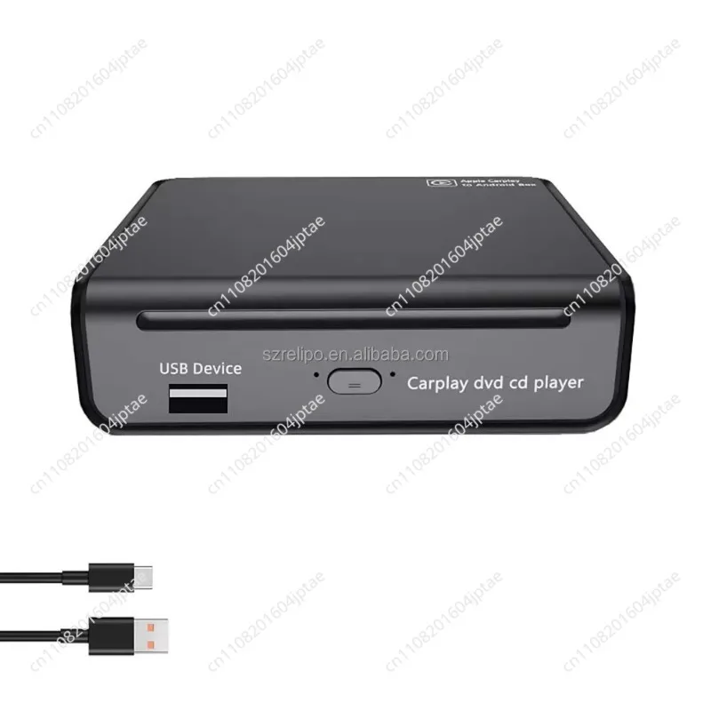 Portable USB DVD/CD Player Built-In Wireless CarPlay Android Auto Compatible Original Cars Includes Wired CarPlay Combination