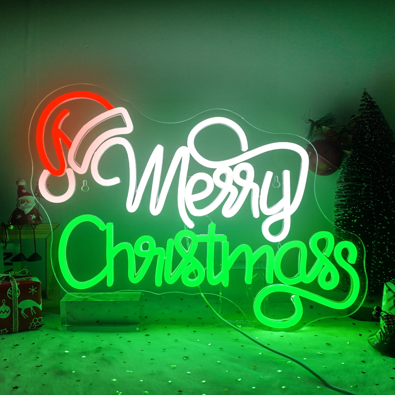 

Merry Christmas Neon Sign Led Lights Xmas Room Decoration For Home Party Bedroom Bar Shop Dimmable USB Lamp Wall Decor Art Signs