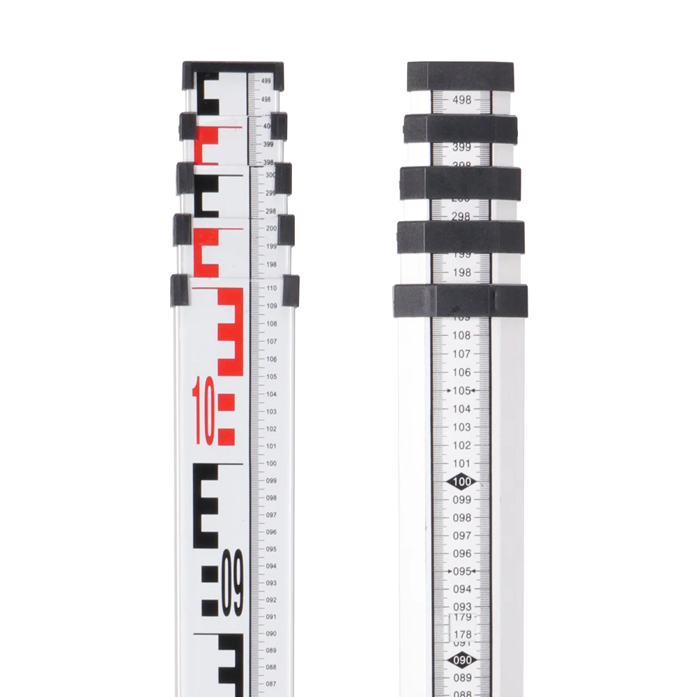 High-end 5m Wider Leveling Staff, Aluminum Grade Rod With Dual Scales, 72mm Width Leveling Rods For Automatic Level Rotary Laser