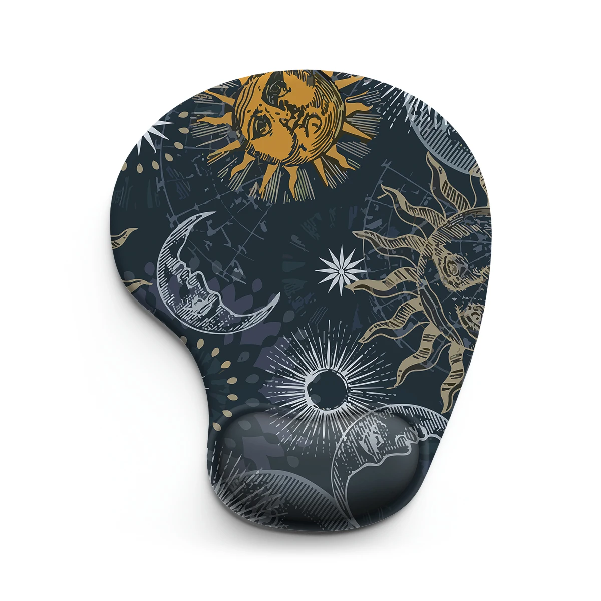 1pc Sun And Moon Abstraction Wrist Mouse Pad Ergonomic Soft Anti-Slip Wrist Rest Support Mat Computer Mouse Pad For Office PC