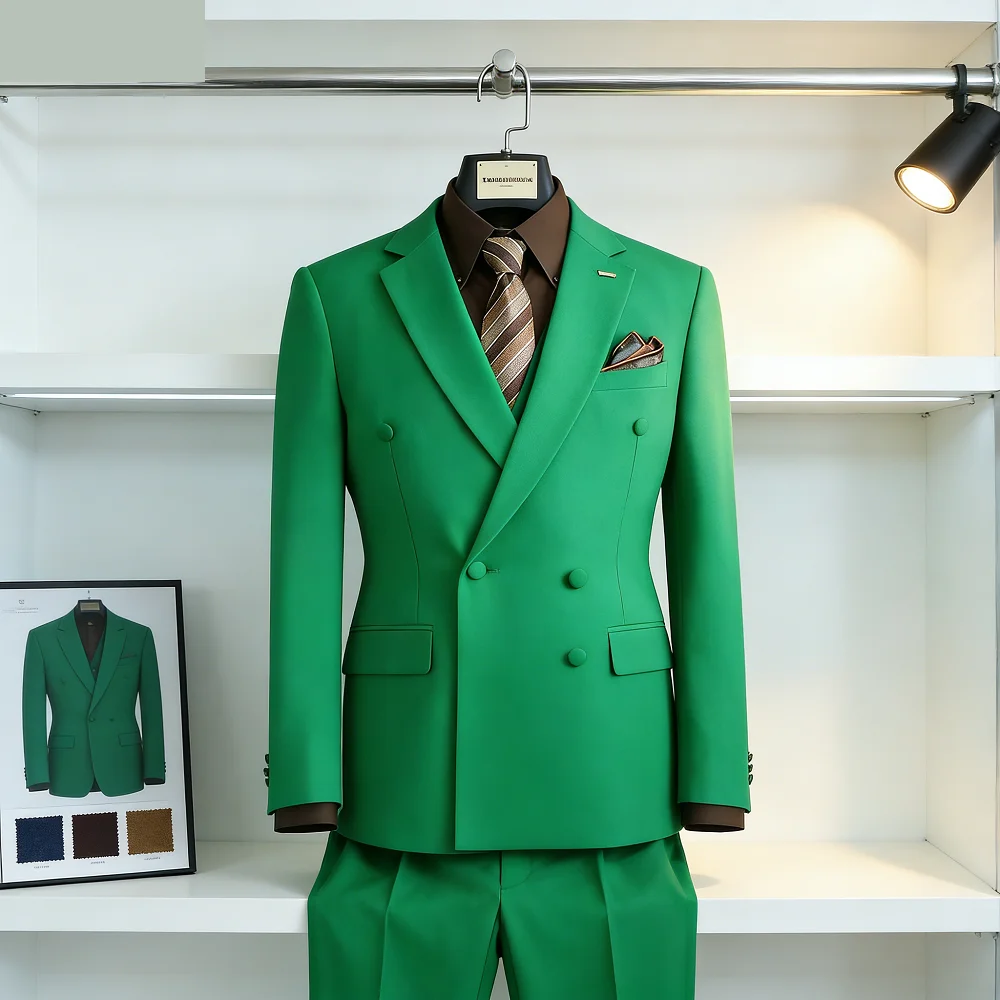 

Премиальный двубортный костюм для мужчин: свадебный наряд жениха, деловой повседневный, формальный, рабочий костюм, приталенный пиджак-блейзер