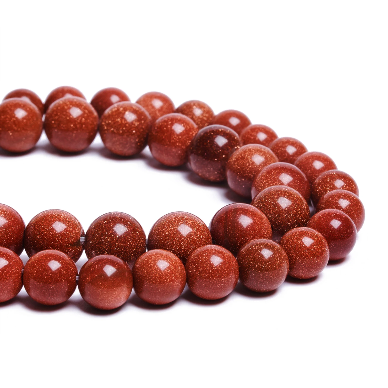 Natural Stone Golden Sand Stone Round Beads for DIY Bracelet Ornaments Material Accessories 4/6/8/10/12mm