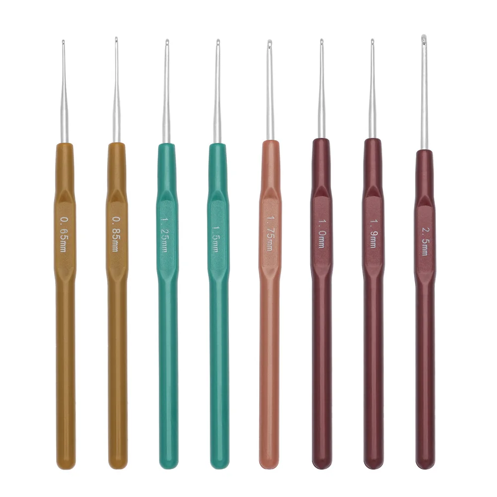 

8pcs Knitting Needles Crochet Hooks Set 0.65/0.8/1.0/1.25/1.5/1.75/1.9/2.5 mm Sweater Knitting Tools Sewing Needles Dropship