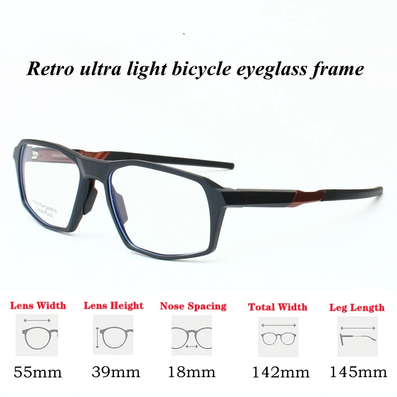 Mitteledo Fashion Trend Comfortable TR90 Large Glasses Optical Prescription Bicycle Sports Glasses Men's and Women's 8170