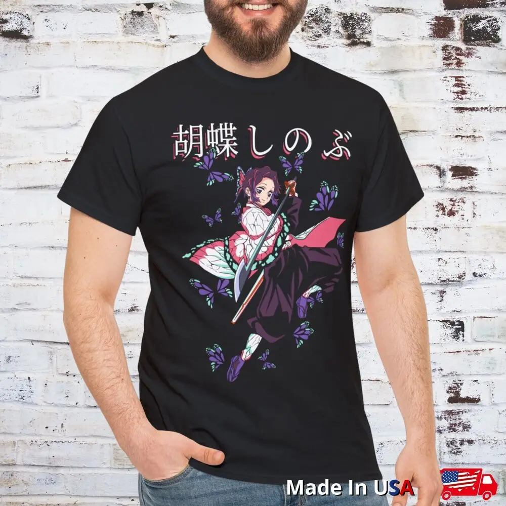 Shinobu Kocho Waifu Girl T-Shirt, Demon Slayer KNY Japońska manga Anime Odzież