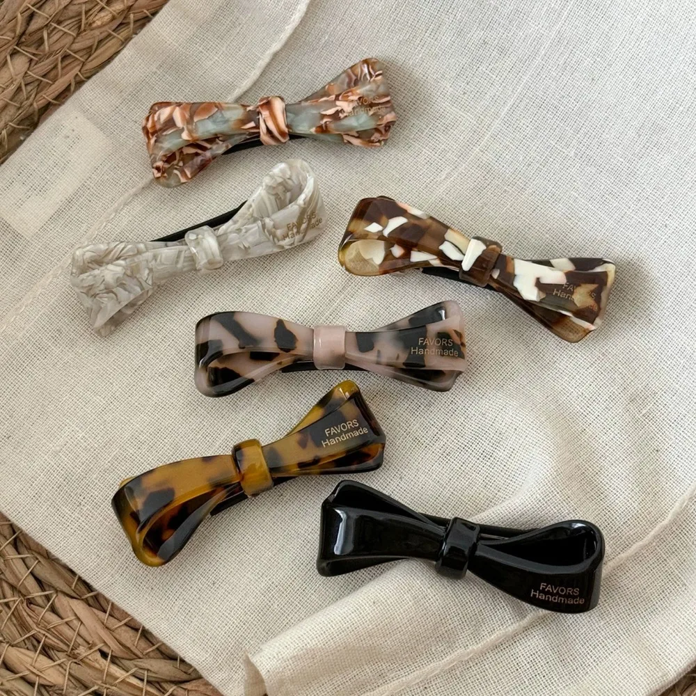 New Acetic Bow Hair Clips for Women Bow Shape Side Bangs Hair Barrettes Minimalist Stylish Daily Wear Hair Accessories Gifts