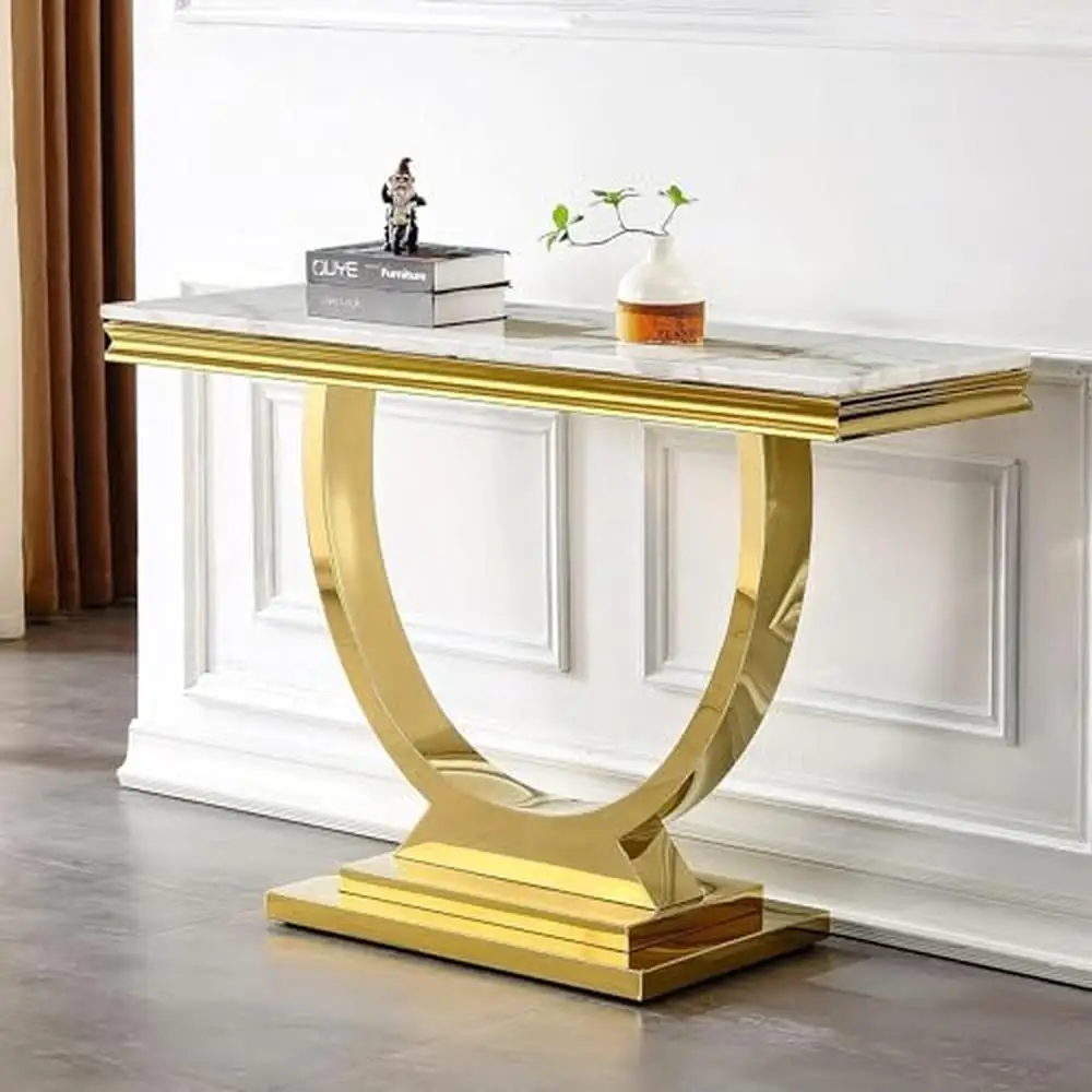 White Marble Console Table 47