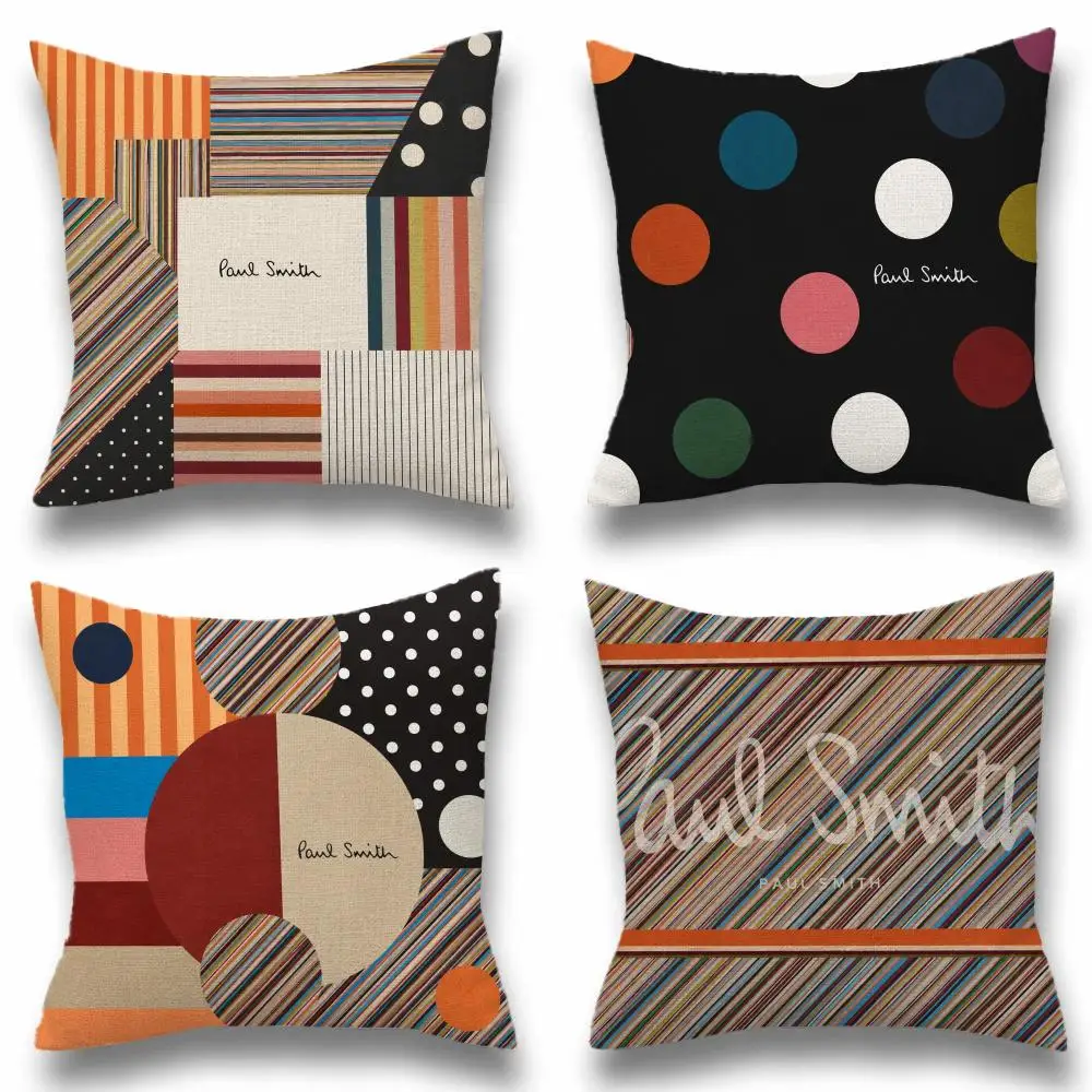 Brand Paul Smith Cushion Cover Natural Linen Breathable Cushion Covers Sofa Bedroom Decor Pillowcase