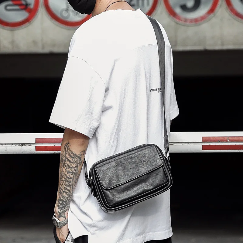 

PU leather small square bag, simple and elegant for young people, multi-pocket, large-capacity portable crossbody backpack