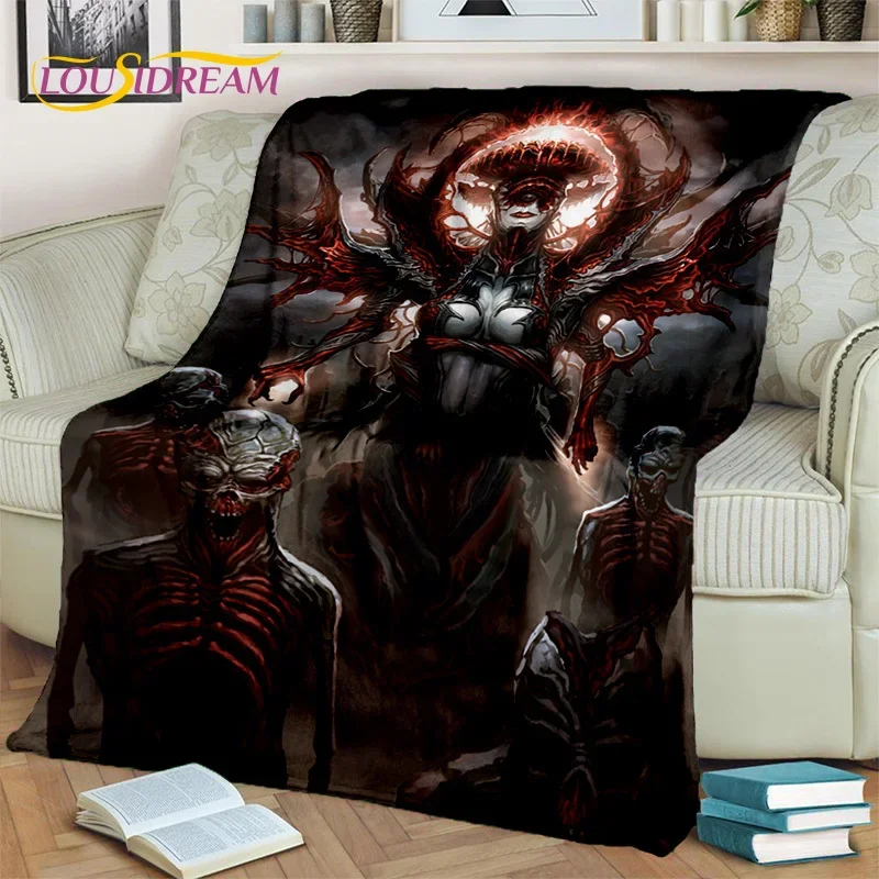 

Horror Gothic Skull Ghost Cartoon Blanket,Soft Throw Blanket for Home Bedroom Bed Sofa Picnic Travel Office Cover Blanket Kids