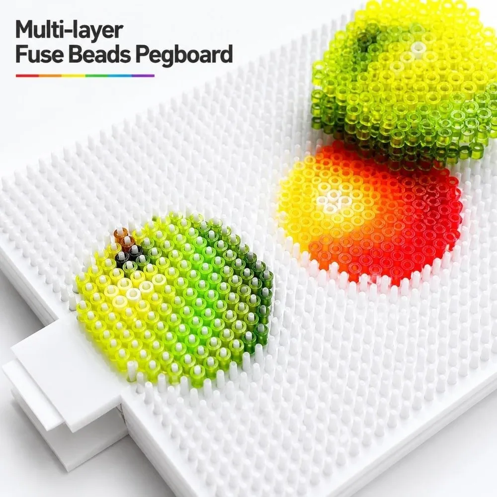 5-layer Fuse Beads Pegboard High-Efficiency DIY Craft Multi-layer Beanboard Anti-scald with Extended Nails Meltable Beads Boards