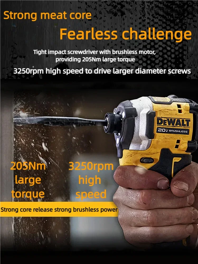 Imagem -04 - Brushless Impact Driver Furadeira Elétrica Compacta Martelo sem Fio Chave de Fenda Recarregável 20v Max 205nm t Dewalt-dcf850