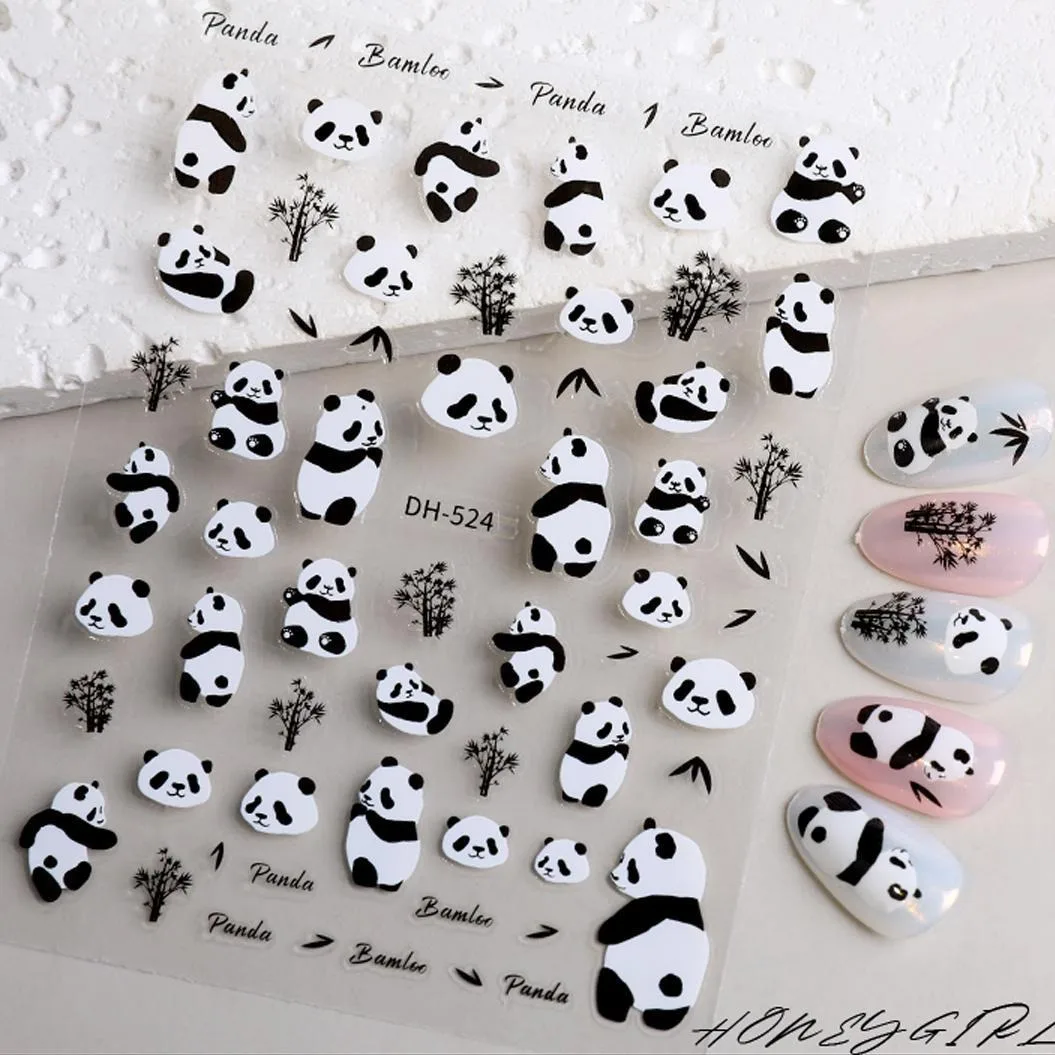Cute Panda Nail Sti…