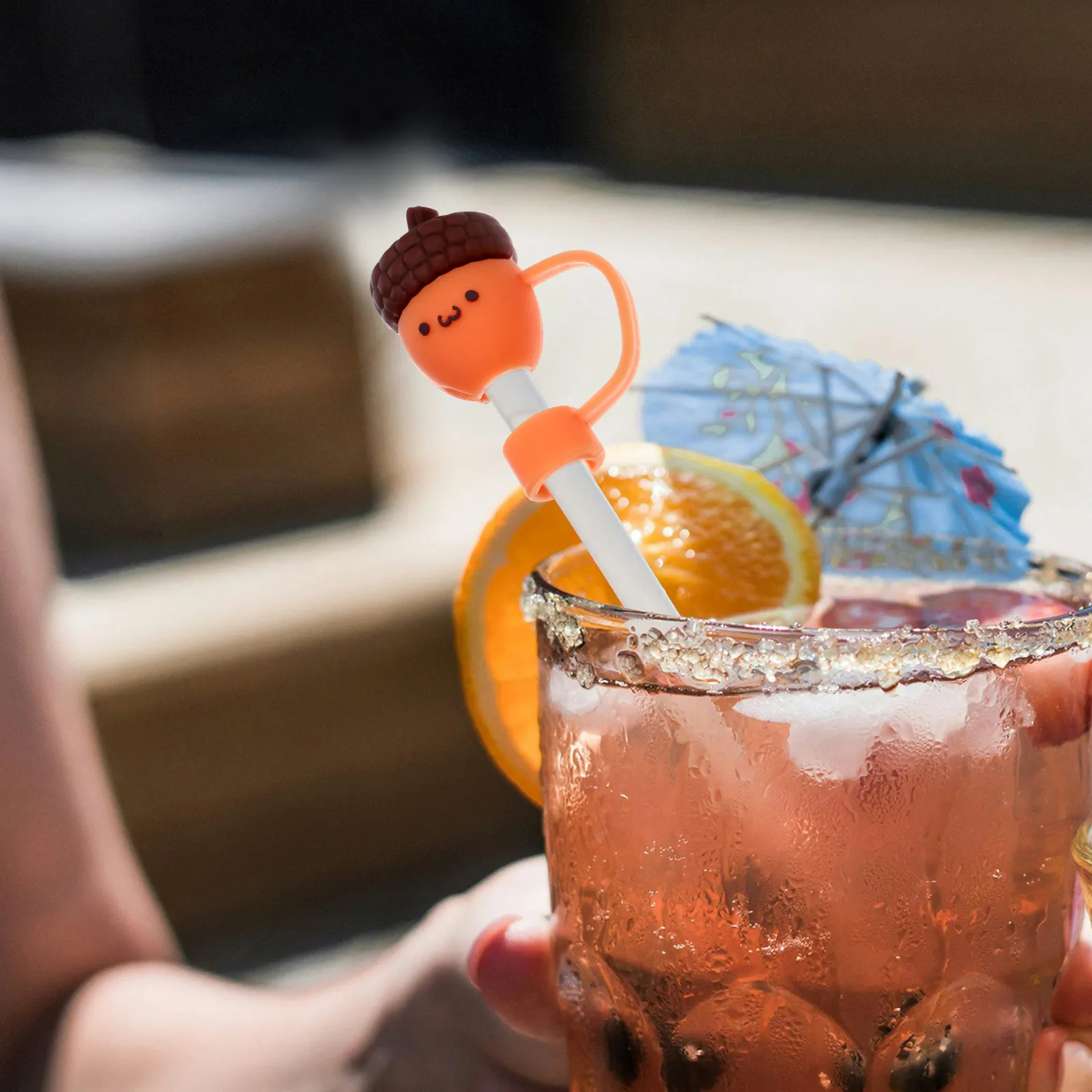 

4pcs Silicone Tip Covers Reusable Cute Drinking Straw Plugs Smooth Comfortable Party Decor Cartoon Straw Protectors Spill-Proof