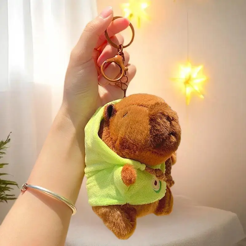 Creatieve Capybara Pluche Sleutelhanger Cartoon Dier Gevulde Pop Tas Hanger Rugzak Hangende Decoratie Mooie Sleutelhanger Geschenken