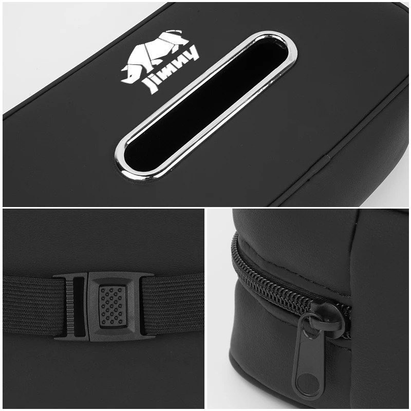 Car Seatback Tissue Box Leather Armrest Paper Case Tower Storage Bag Accessories For Suzuki Jimny Grand Vitara SX4 Swift Kizashi view 3