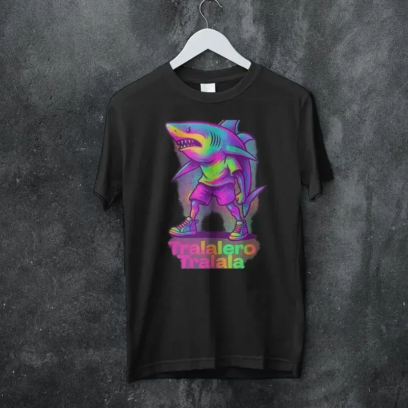 Retrò Funny Shark Meme T shirt Tralalero Tralala Italian Brainrot Tung Sahur Anomali