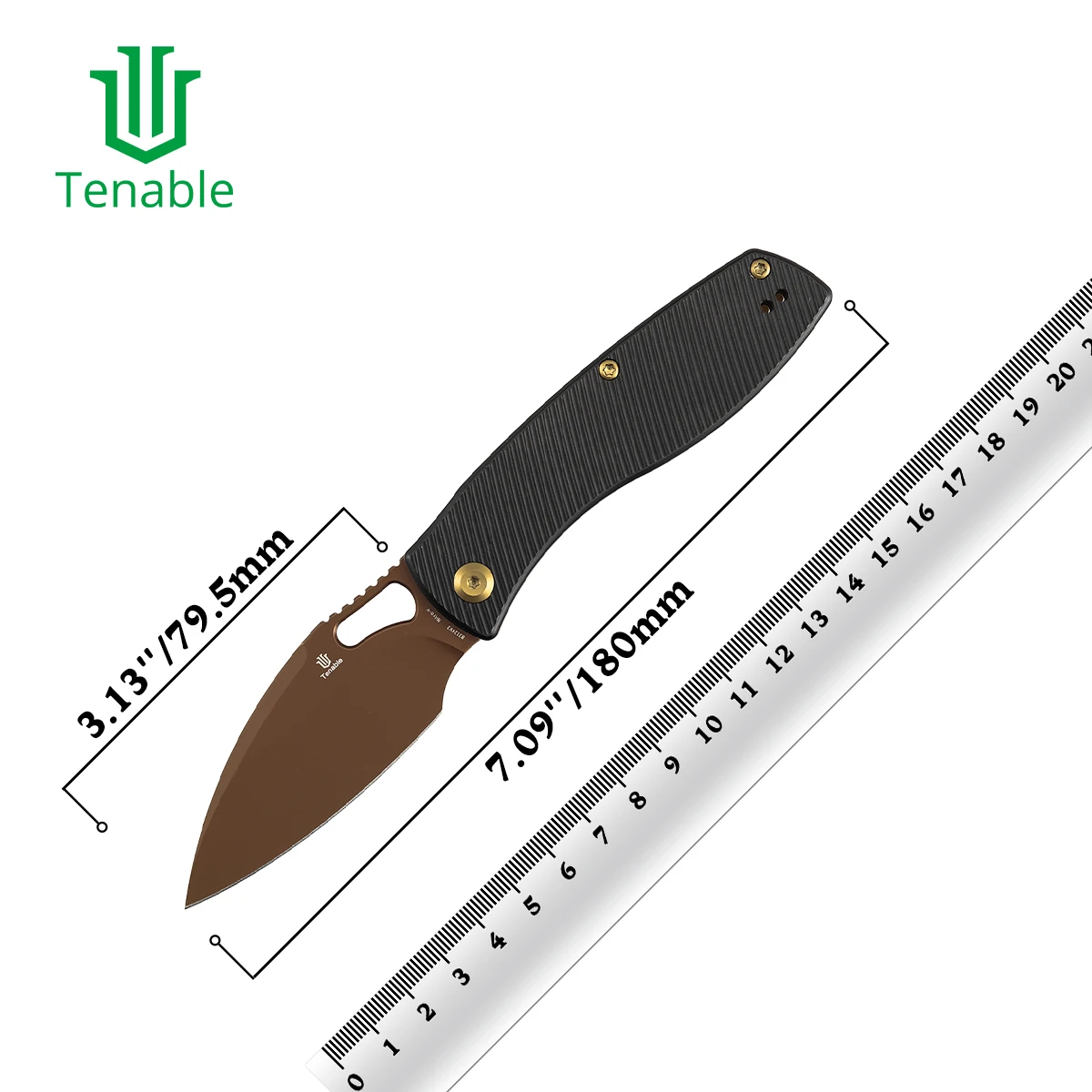 

Tenable Folding Knives B2124V Heron 3.13‘’ Nitro V/Damascus Blade with Aluminum/G10 Handle Pocket Knife for Camping Best EDC