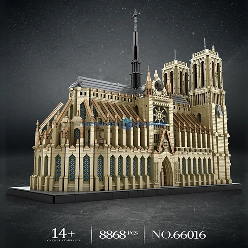 IN STOCK 66016 MOC Notre-Dame Cathedral in Paris Construction Building Blocks Bricks Model Toys for Boys Christmas Gift Set