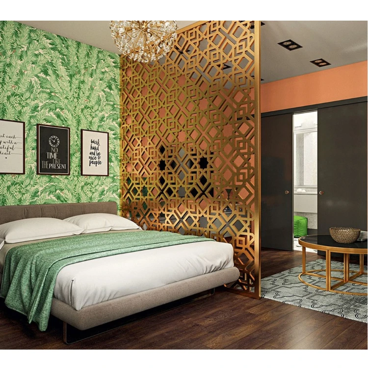 Decorative Screen,Hotel Room Partition Divider Panel Metal Stainless Steel Screen