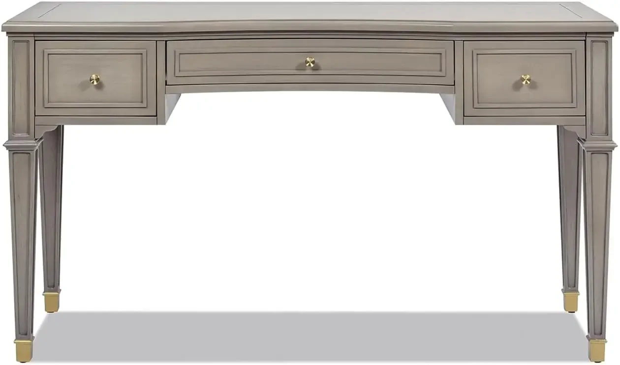 

Dauphin 55" 3-Drawer Wood Executive Desk, Grey Cashmere