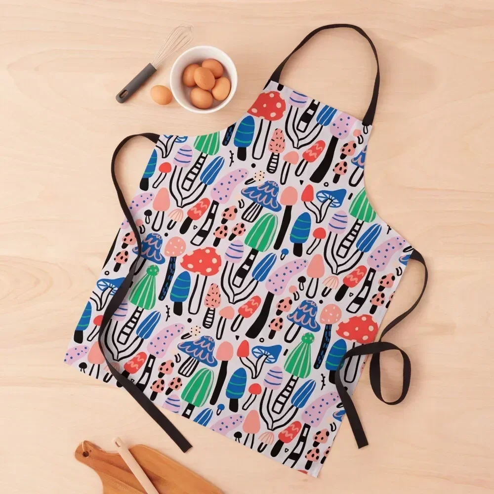 

Bold cool mushrooms pattern. Apron christmas kitchen Cooking waiter Sexy Apron