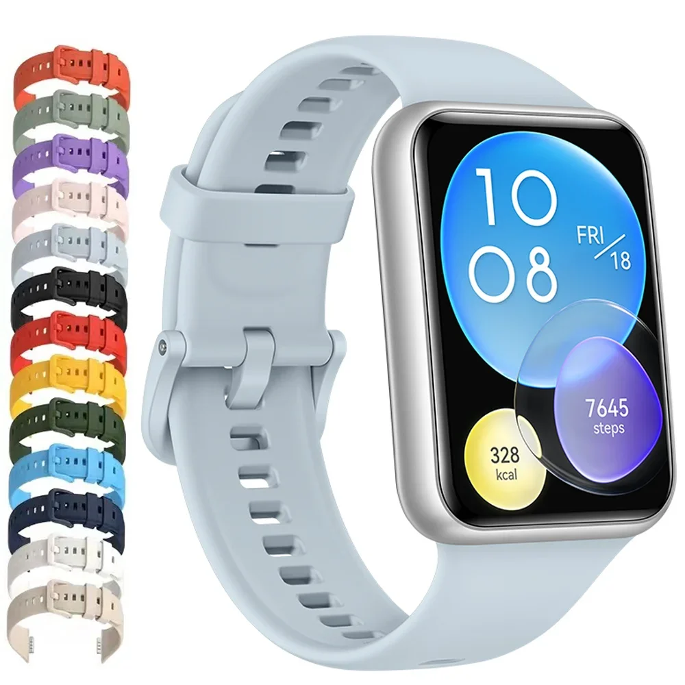 

Спортивный ремешок для часов Huawei Watch FIT 2, умные часы, мягкий силиконовый браслет, браслет Correa fit2 2024, новейший ремень, аксессуары