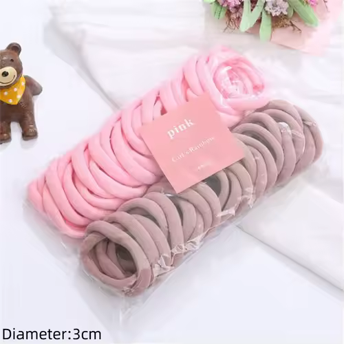 50pcs Black Elastic Hair Band Leagues Ties Colets Scrunchies Springs Gum Accessory For Girl Women No Damage Pigtails Holder Set - Image 48