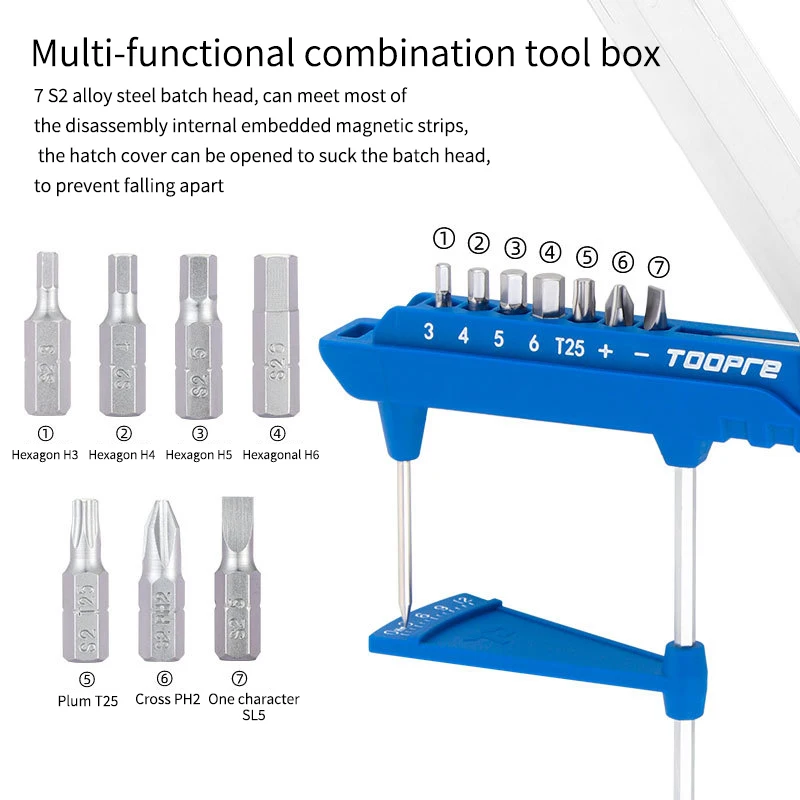 Toopre Torque Pointer Integrated Hexagonal Bicycle Maintenance  High Precision Torque Tool Box Torque Wrench Set Tl-12