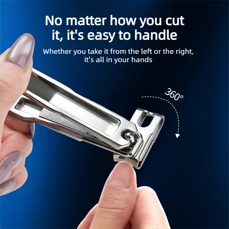 360° Rotation Stainless Steel Splash-Proof Nail Clippers Suitable for Thick Hard Nails for Fingernails & Toenails, Manicure Tool