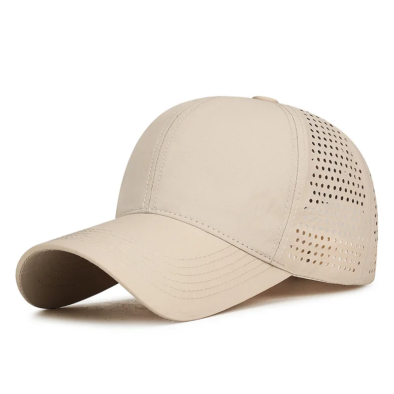 Leichte Wander-Sonnenkappe für Männer und Frauen, schnelltrocknend, mit Laser-Lochmuster, atmungsaktiv, Outdoor-Baseballkappe – Detail 7