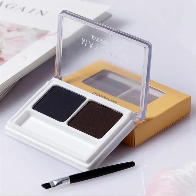 Lidschatten Make-Up 2 Farbe Wasserdichte Augenbraue Pulver Lidschatten Augenbraue Palette mit Pinsel Augenbraue Enhancer Professionelle