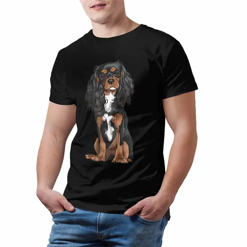 Spaniel Puppy Tshirts Cavalier King Charles Spaniel T Shirt Graphic Funny Tee Shirt Beach Mens Tshirt Streetwear