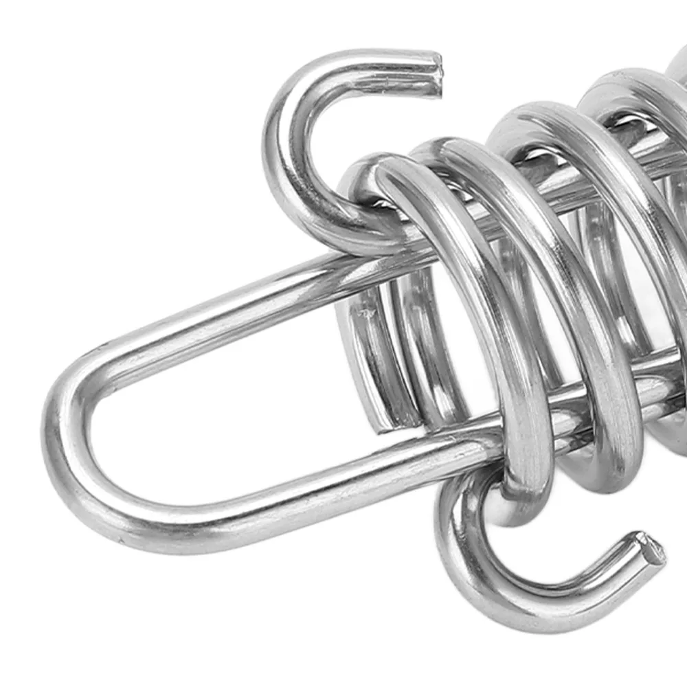 2pcs Set 113mm Size Mooring Line Spring Multifunctional Shock Absorbing Heavy-Duty Spring 304 Stainless Steel Awning Spring Boat
