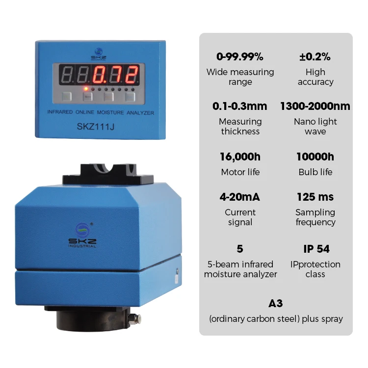 SKZ111J Moisture Content Analyzer OEM Customizable 1940nm Wavelength Wood Moisture Meter for Timber Drying Processing