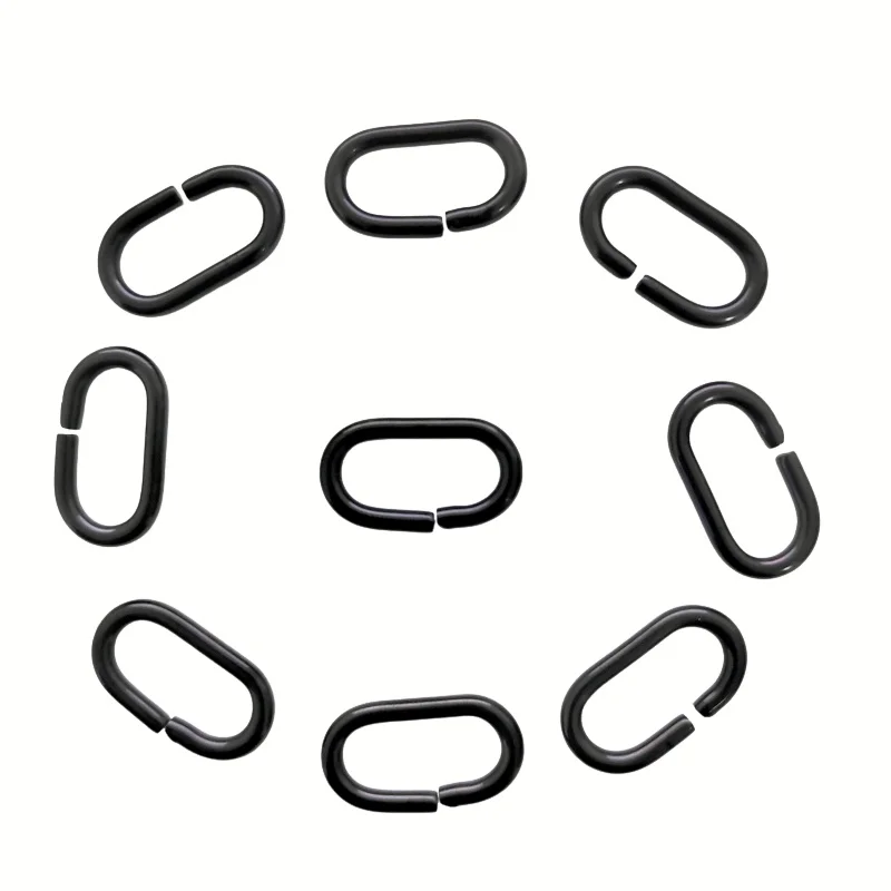 100PCS/Lot Black Ring Loop Stainless Steel Strap Loop Watch Strap Keeper Diameter 2.9MM 18MM 20MM 22MM 24MM For Watch Bands