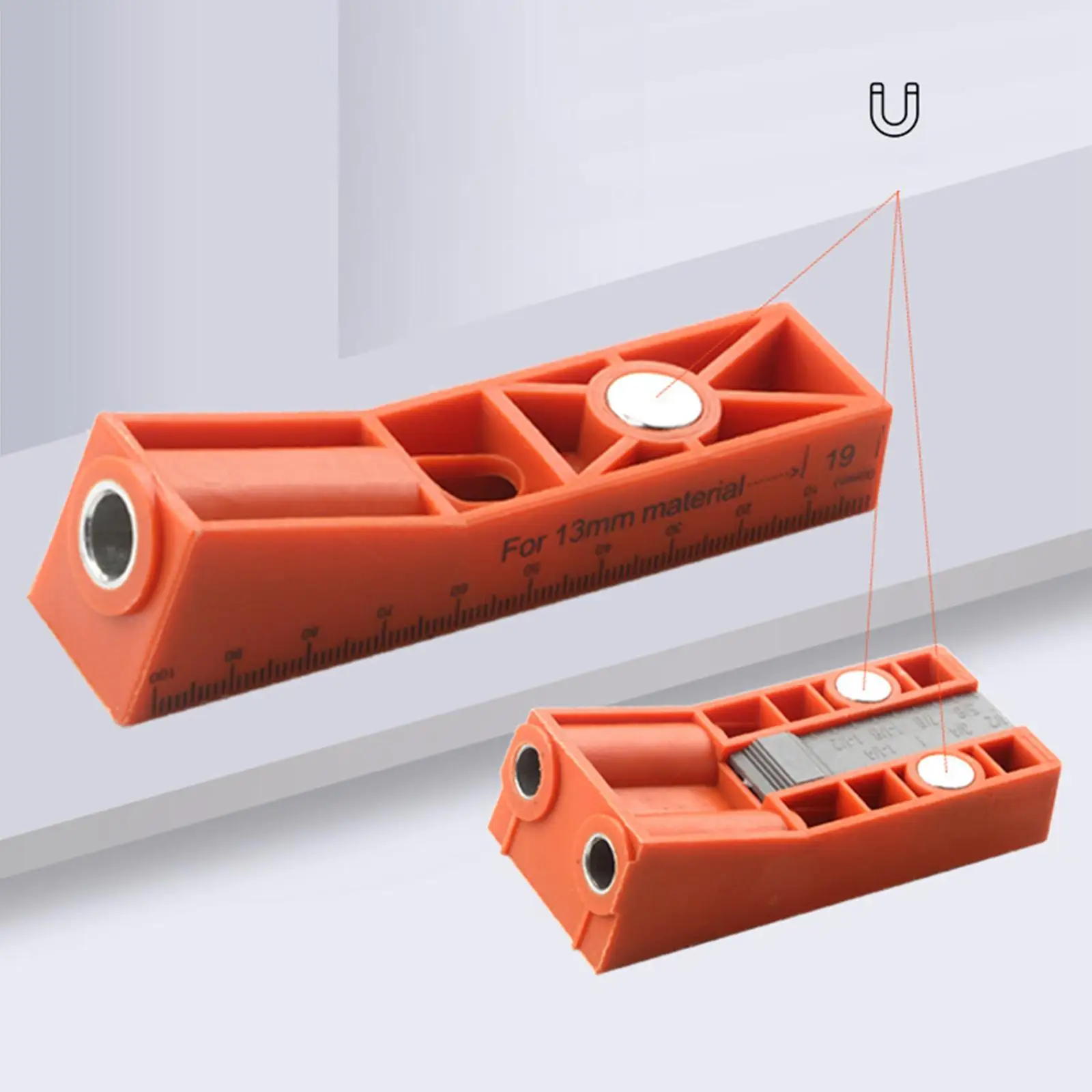 Woodworking Hole Drill Locator, Metric and Imperial Scale Pocket Hole Jig for Furniture Connecting