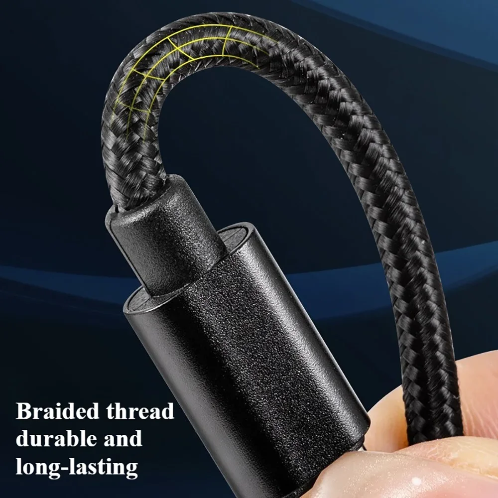 60W Fast Charging Cable USB C to Type C Nylon Braided Cable USB Super Fast Charging Phone Cable For iPhone 15 Samsung S24 Xiaomi