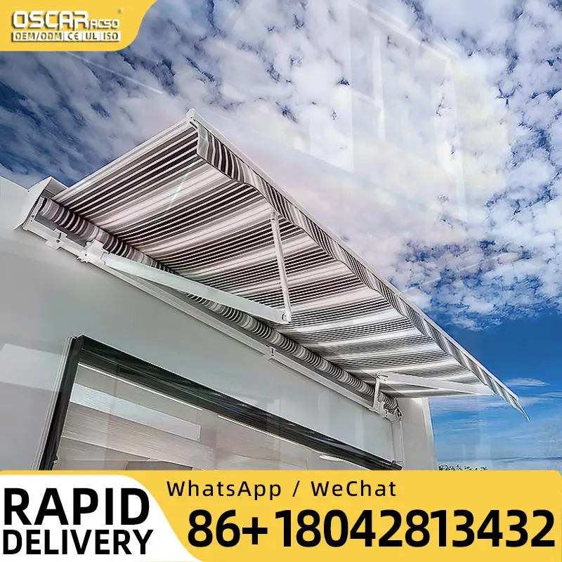 Patio Outdoor Motorized Retractable Sunshade New Design Canopy for Garden Balcony Terrace Retractable Awning