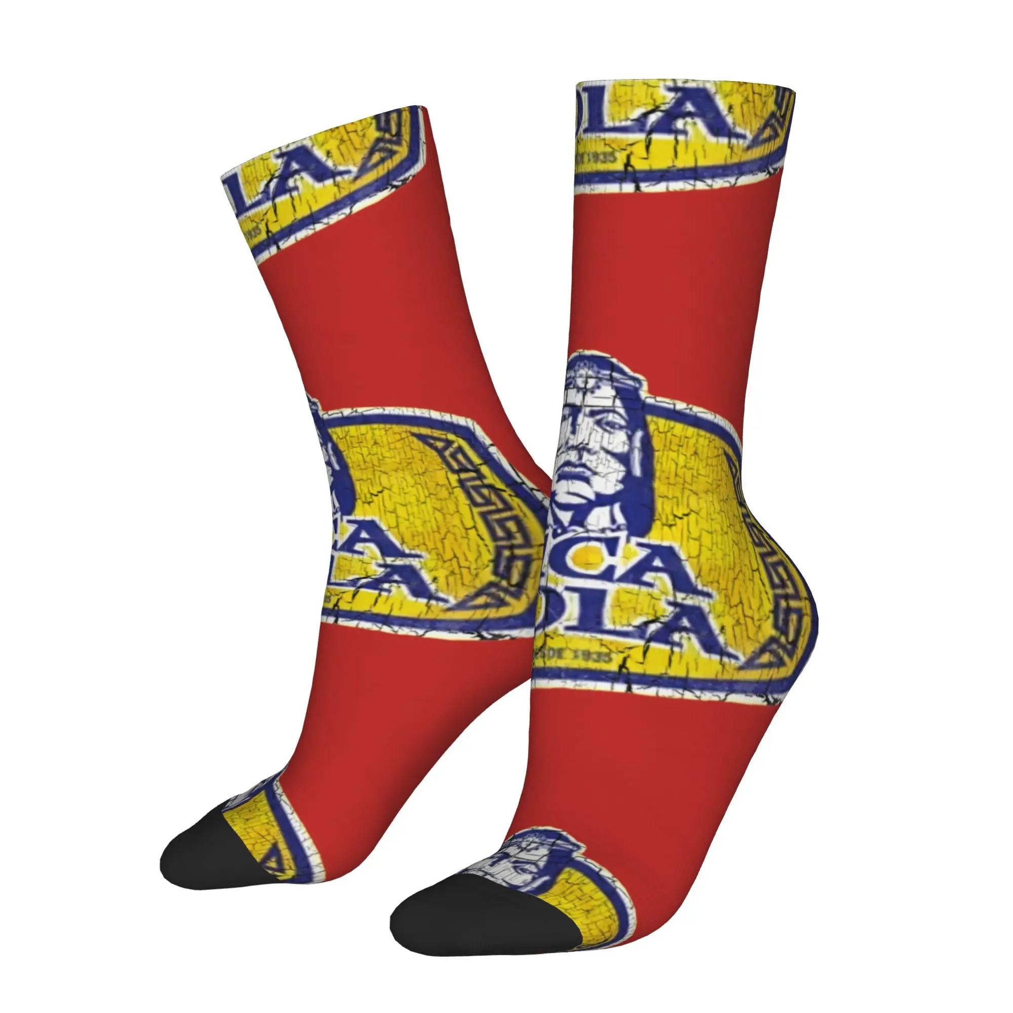 Calcetines divertidos iInca Kola iInca Kola Cracked Inca Vintage, calcetines con estampado de patrón sin costuras para hombre, calcetines novedosos para hombre